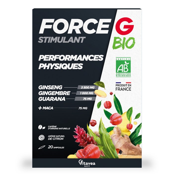 Stimulant Bio 20 Ampoules Force G Performances Physiques Vitavea Santé