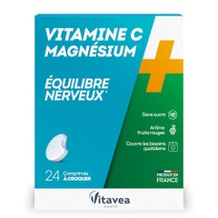 Vitavea Santé Vitamine C + Magnesium Equilibre nerveux 24 Comprimes