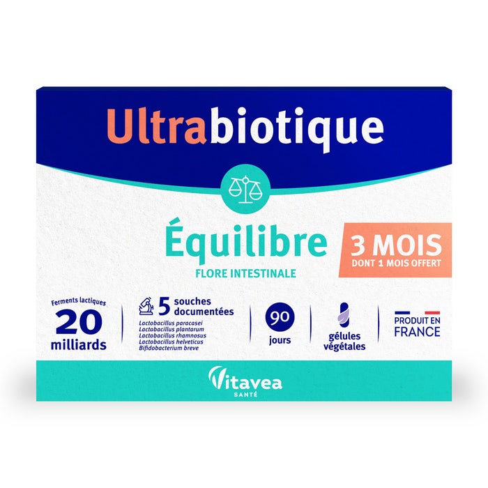 Ultrabiotique Equilibre 3x30 Gelules Flore intestinale Vitavea Santé