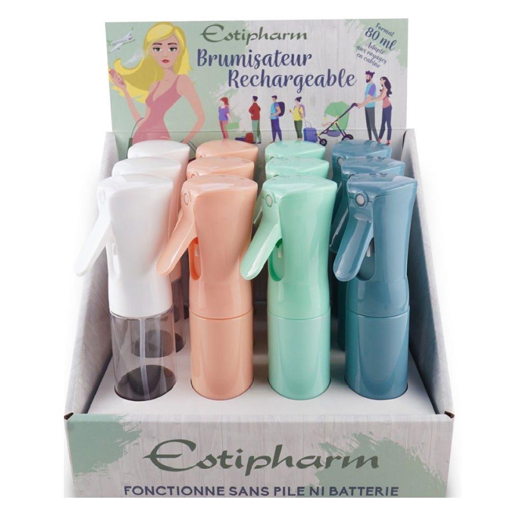 Estipharm Brumisateur Portable Et Rechargeable Sans Pompage 80ml