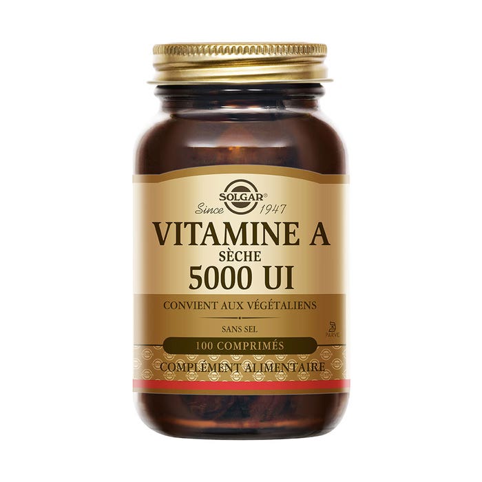 Solgar Vitamine A avec Vitamine C Beauté Peau, Cheveux 100 comprimés