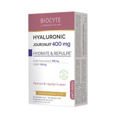 Biocyte Anti-rides Hyaluronic 400mg Hydrate et repulpe x 30 gélules jour + 30 gélules nuit