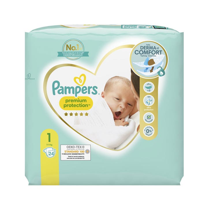 New Baby Couches Taille 1 x24 2-5 kg Pampers