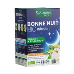 Santarome Bonne Nuit Infusion Sommeil et Relaxation Bio Saveur Orange 20 Sachets
