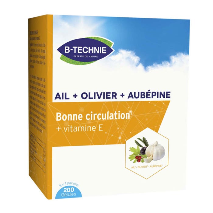 Ail + Olivier + Aubépine Bonne Circulation 200 Gélules Biotechnie