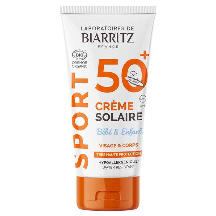Laboratoires De Biarritz Sport Crème Solaire Bébé & Enfant SPF50+ Bio Visage & Corps 50ml