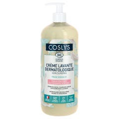 Coslys Crème Lavante Dermatologique Bio Parfum Amande Peaux Réactives à Tendance Atopique 1L