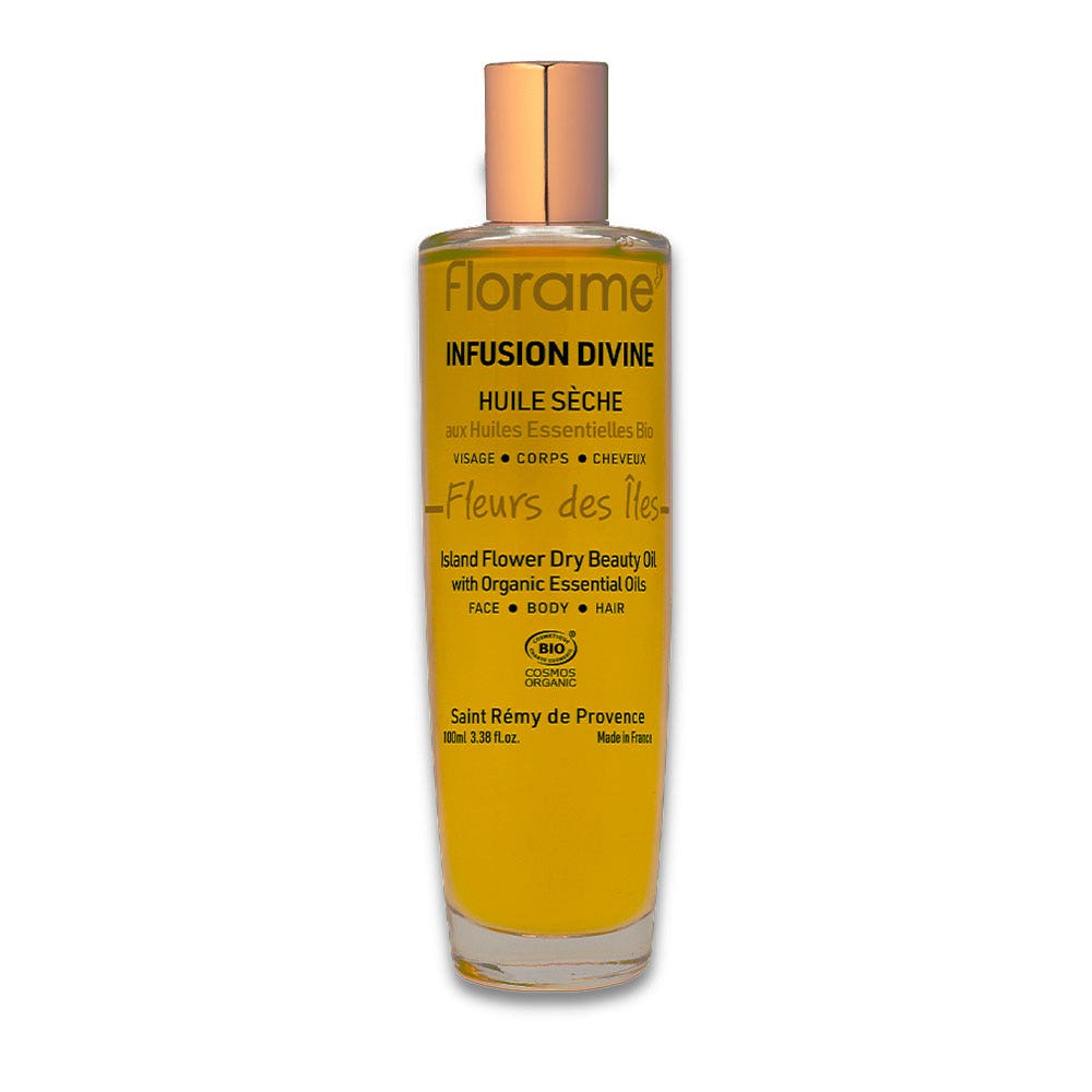 Florame Infusion Divine Huile Sèche Bio Fleurs des Iles Visage, Corps et Cheveux 100ml