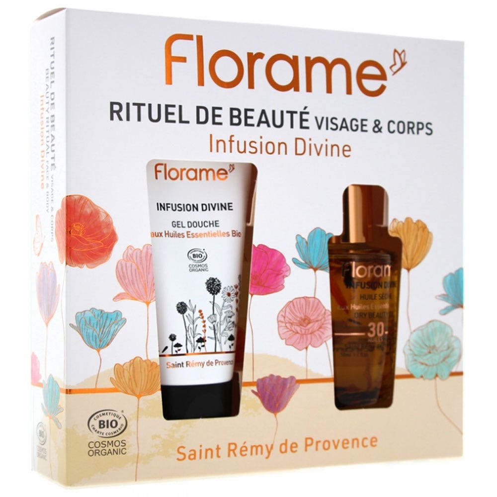Florame Infusion Divine Coffret Bio Huile Sèche et Gel Douche