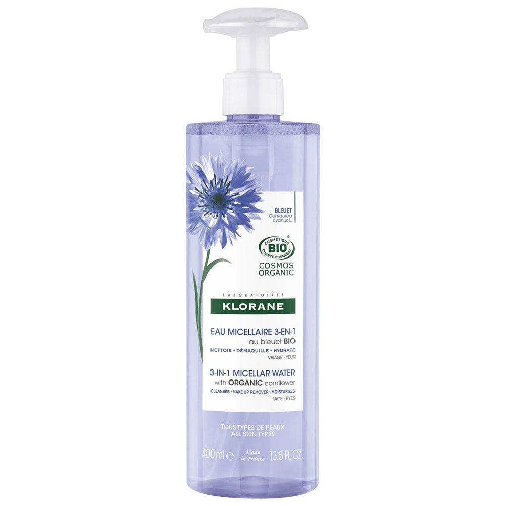 Klorane Bleuet Eau Micellaire Rituel 3en1 Bio 400ml