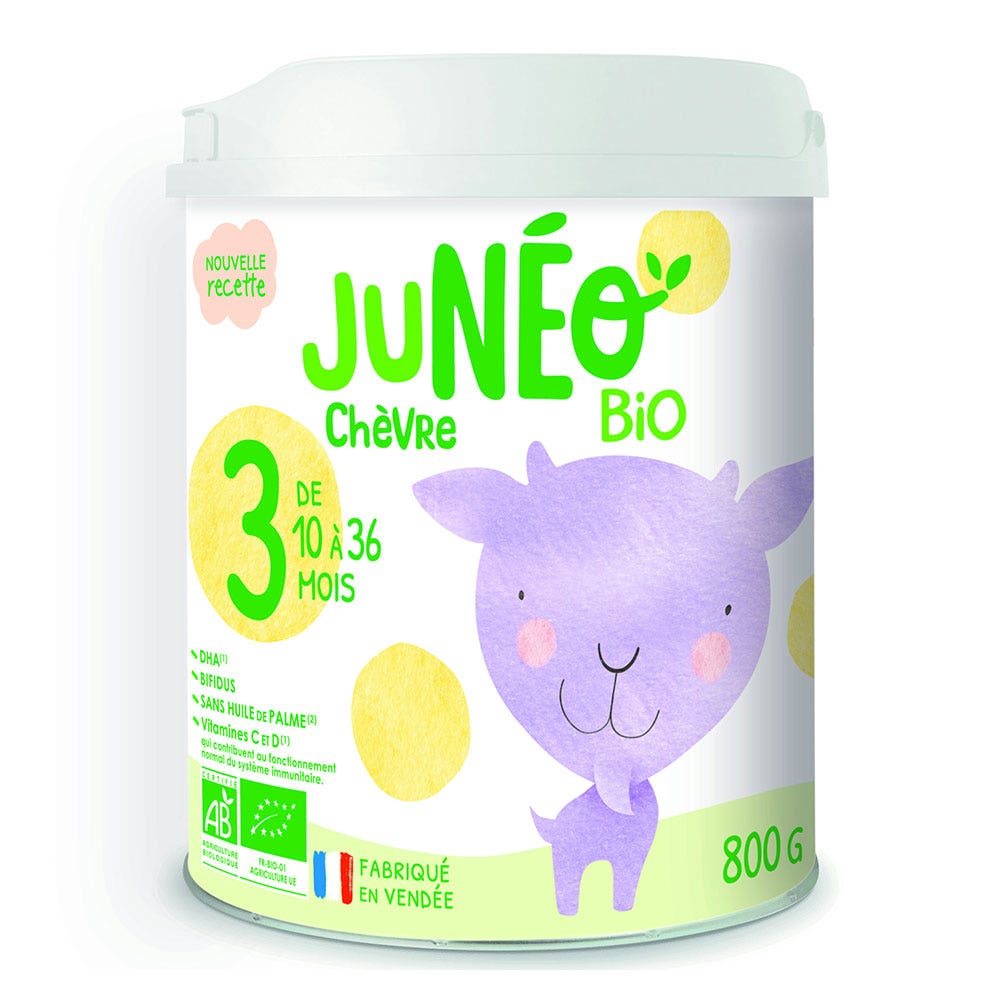 Juneo Chèvre Lait de Croissance Bio 10 à 36 Mois 800g