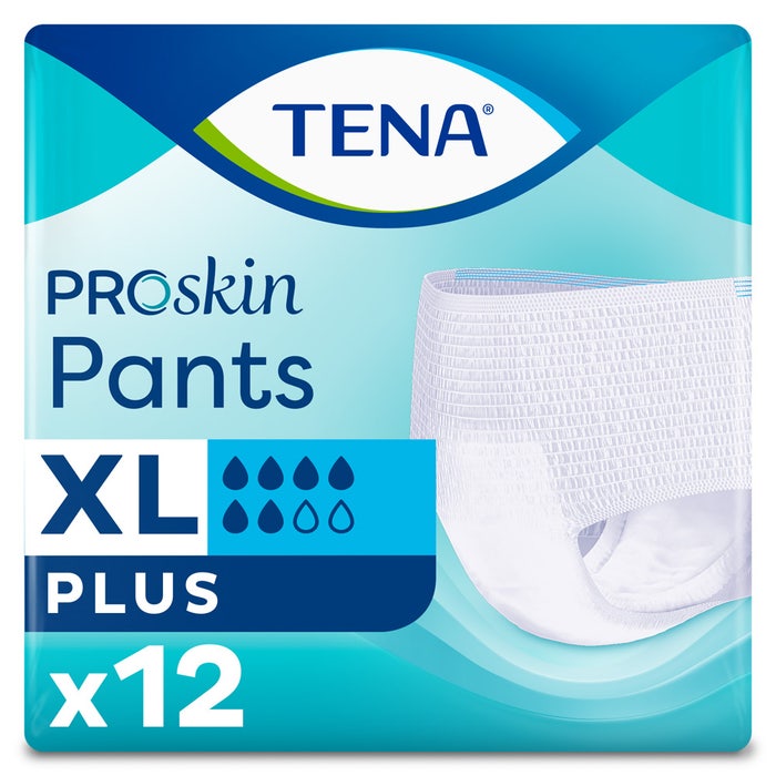 Tena Proskin plus Pants Culottes Absorbantes Fuites Urinaires Taille XL 120-160cm X12
