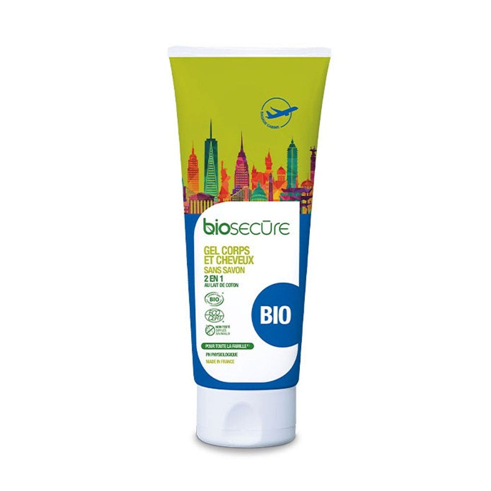 Bio Secure Gel Corps Et Cheveux Sans Savon Bio Lait de coton 100ml