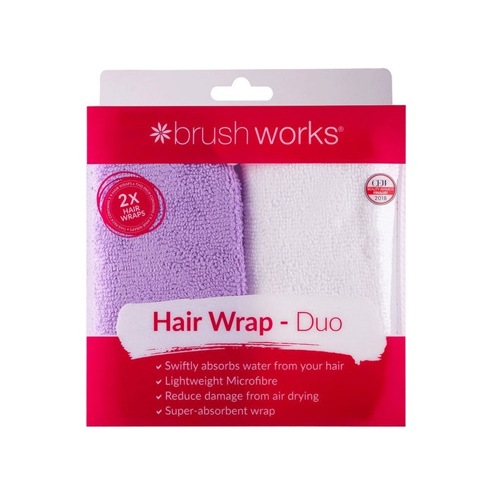 Brushworks Hair Wrap Duo - Serviettes microfibre cheveux x2