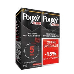 Pouxit Flash Traitement anti-poux et lentes 2x150ml