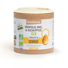 Nat&Form Propolis, Miel & Eucalyptus Bio Adoucit la Gorge 45 Gommes