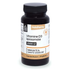 Nat&Form Vitamine D3 Liposomale 2000 UI Immunité & Santé Osseuse 30 gélules