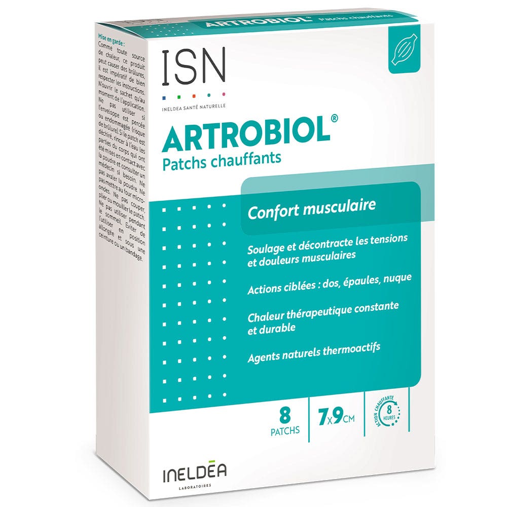 Ineldea Santé Naturelle Artrobiol® Confort Musculaire 8 Patchs Chauffants