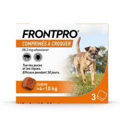 Frontline Frontpro antiparasitaire moyen chien 4-10kg Puces et Tiques x3 comprimés