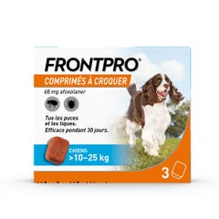 Frontline Frontpro antiparasitaire grand chien 10-25kg Puces et Tiques x3 comprimés