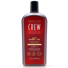 American Crew Shampooing 3 en 1 Gingembre + Thé 1L