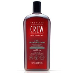 American Crew Shampooing 3 en 1 Camomille + Pin 1L