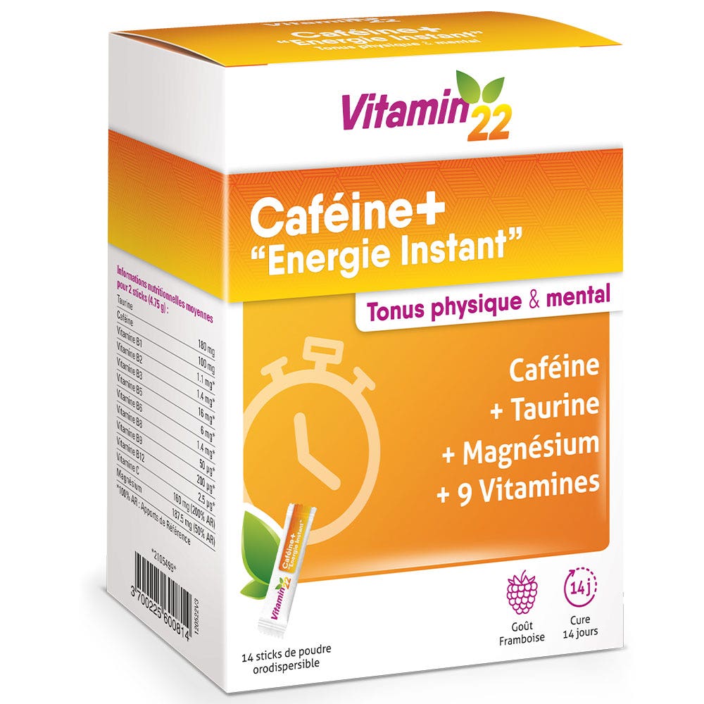 Vitamin'22 Caféine+ Energy Instant 14 sticks