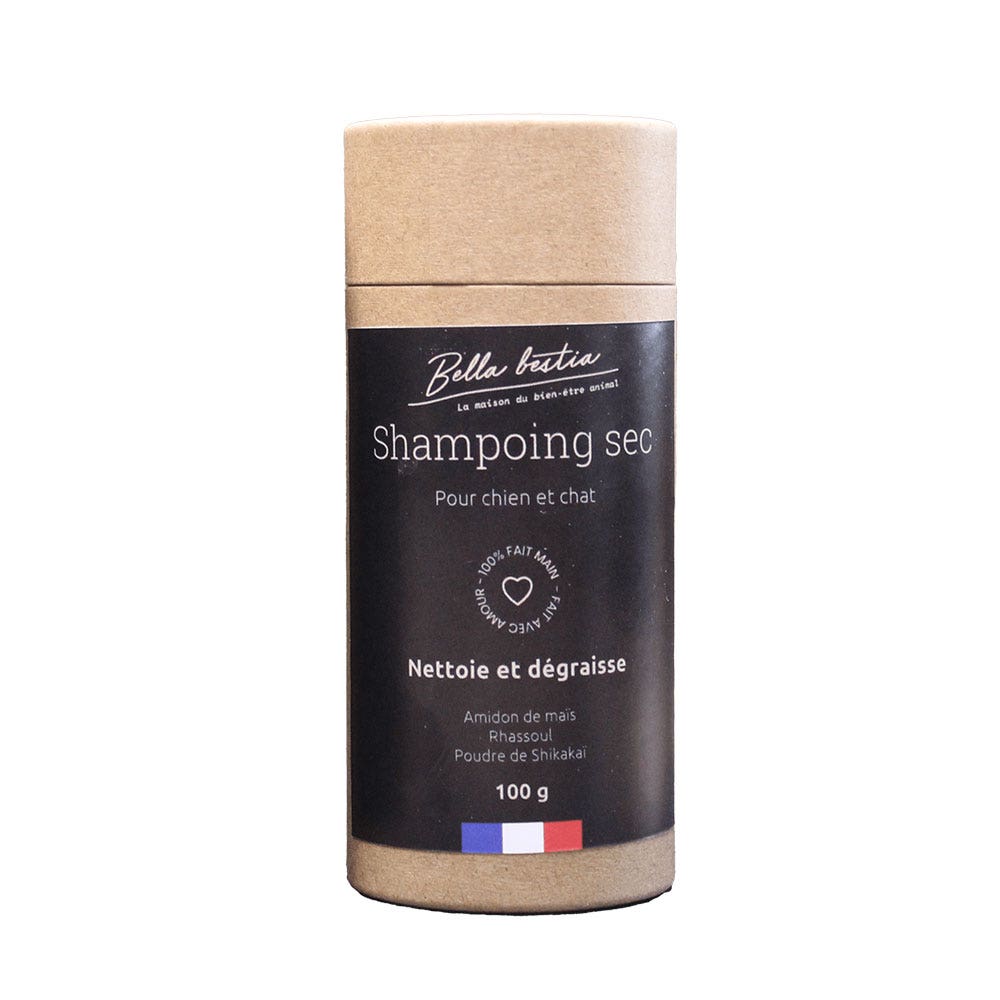 Bella Bestia Shampooing sec au Rhassoul chien et chat 100g