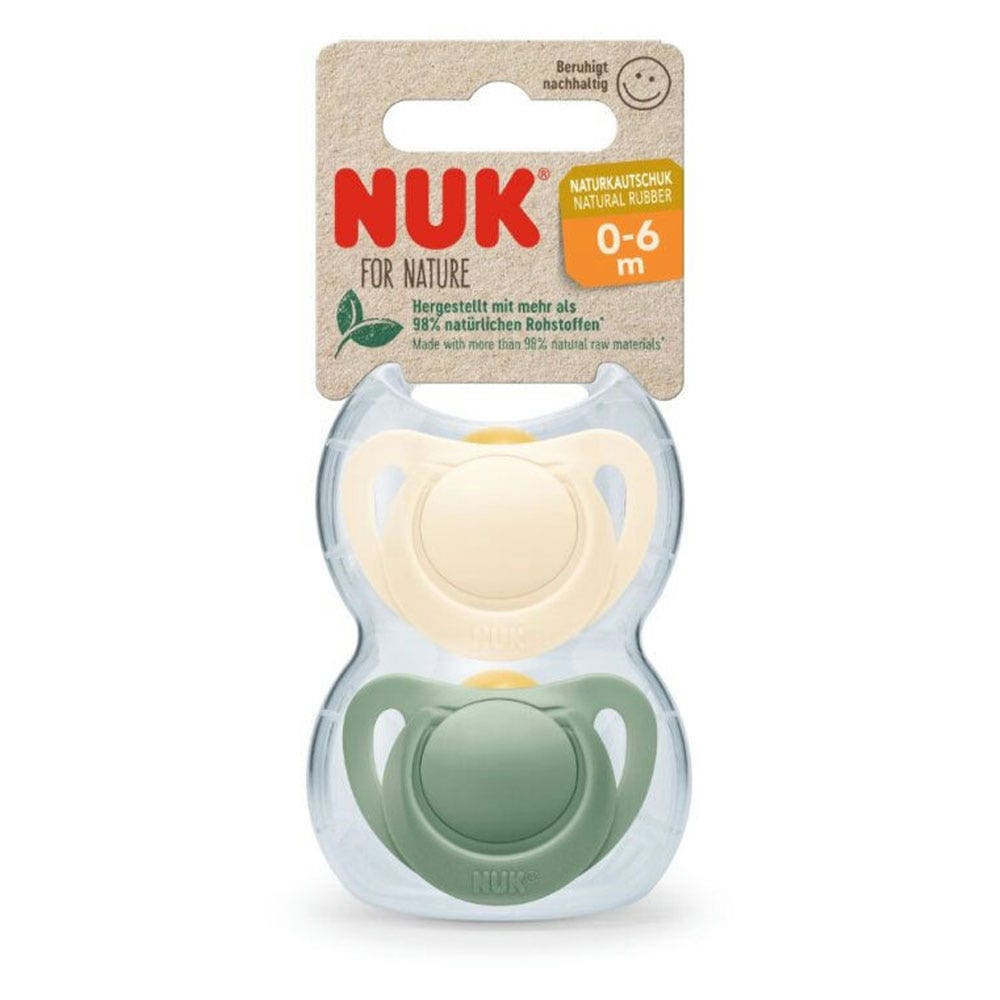 Nuk For Nature Sucette Physiologique En Caoutchouc Naturel 0 à 6 Mois x2