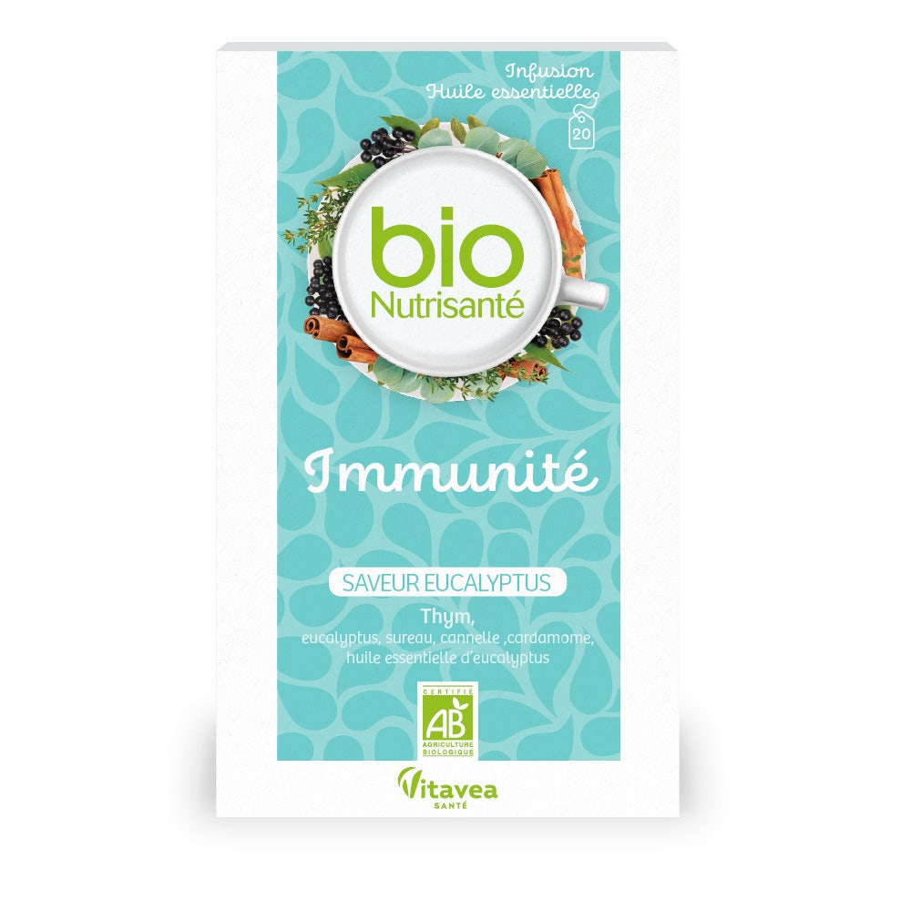 Vitavea Santé BioNutrisanté Infusion bio Immuité Avec Huile essentielle 20 sachets