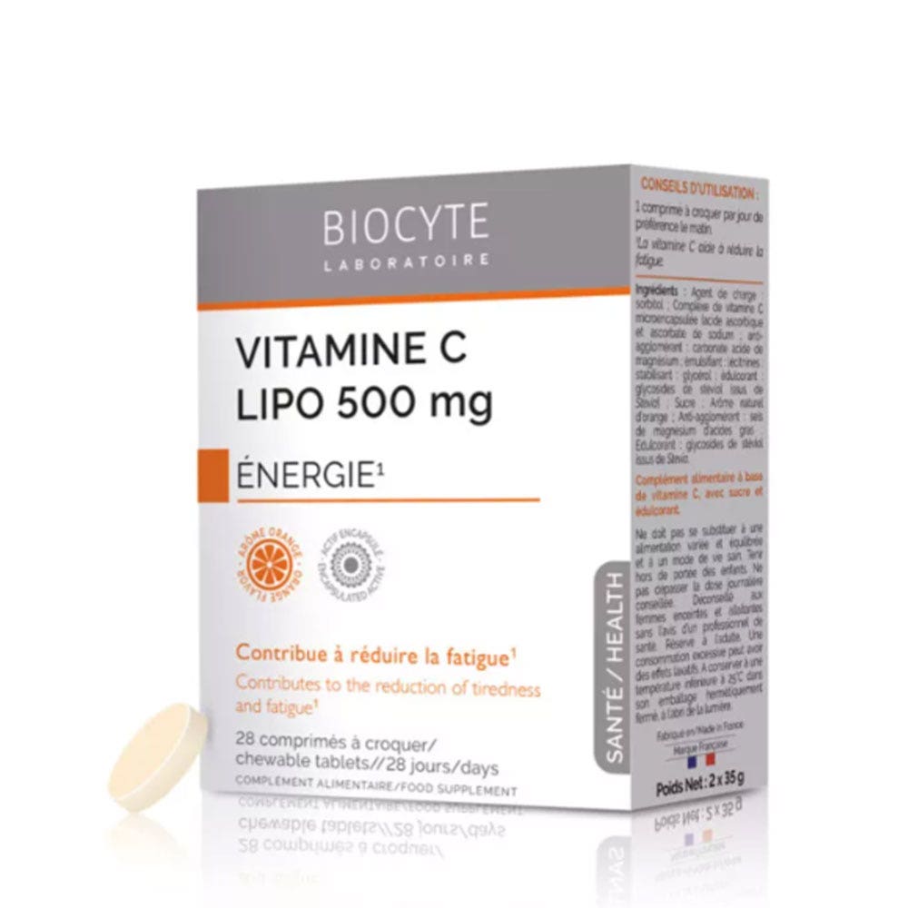 Biocyte Santé Vitamine C Lipo 500mg Energie 28 Comprimés à Croquer