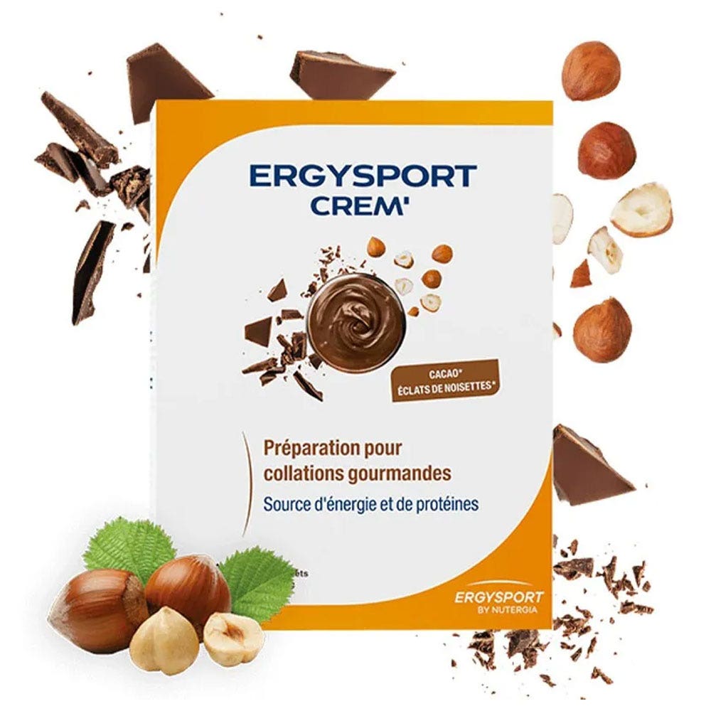 Ergysport Crem'Ergy Saveur Chocolat - Éclats de noisette 6 Sachets de 60g