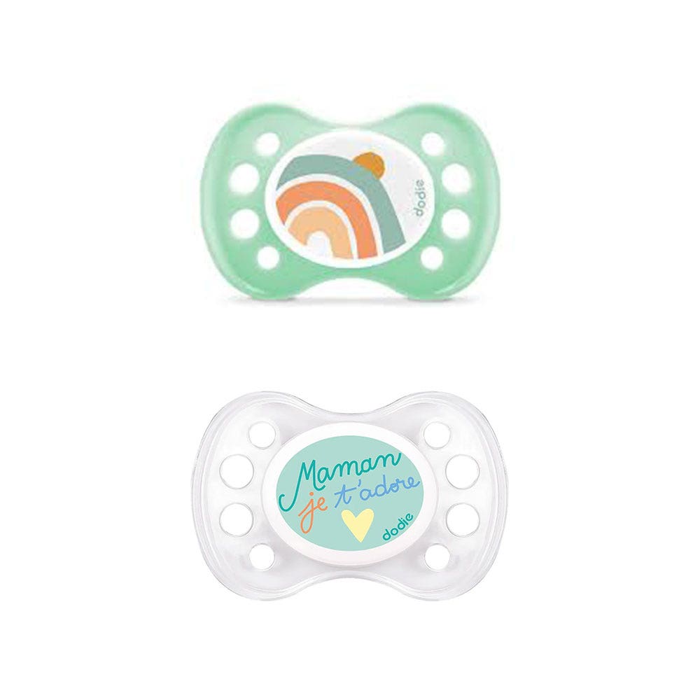 Dodie Sucette Symétrique Collection Papa Maman 0 à 6 Mois x2
