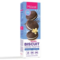 Milical Biscuit Cacao Fourré Saveur Vanille 4 sachets de 2 biscuits 125g