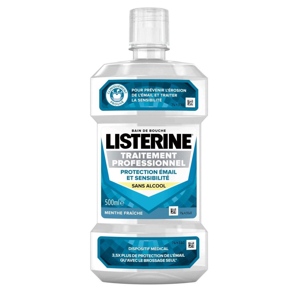 Listerine Bain de bouche Traitement Professionnel Protection émail et sensibilité 500ml
