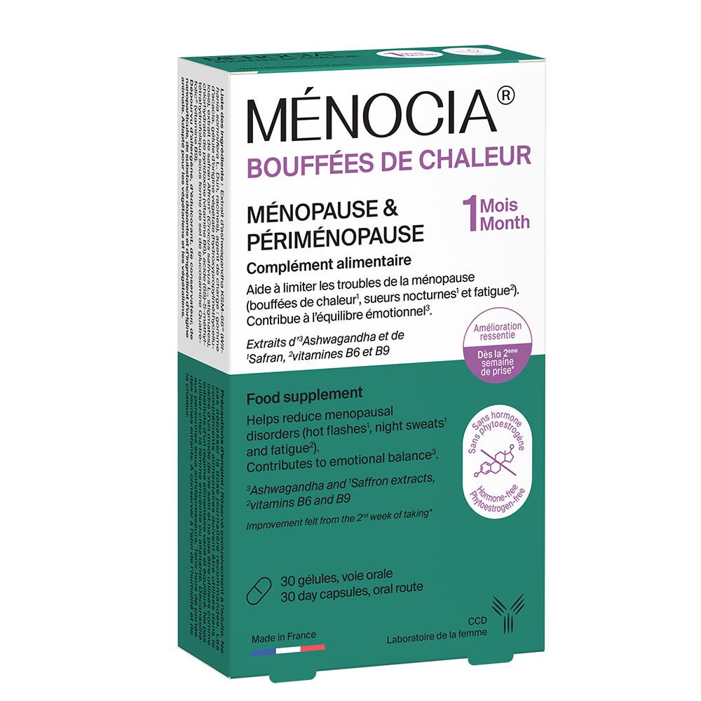 Ccd Ménocia Bouffées de chaleur Ménopause & Périménopause 30 gélules