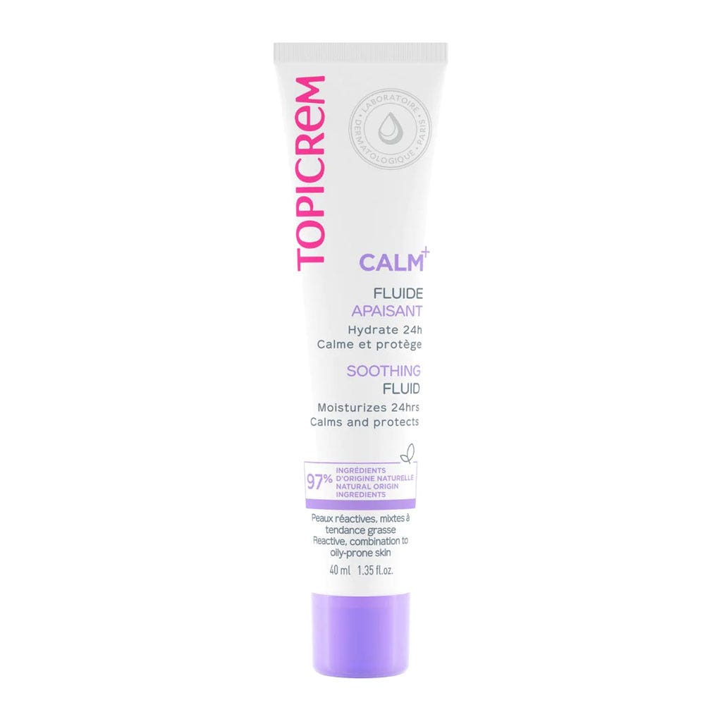 Topicrem Calm+ Fluide Apaisant Peaux Intolerantes Mixtes A Tendance Grasses 40ml