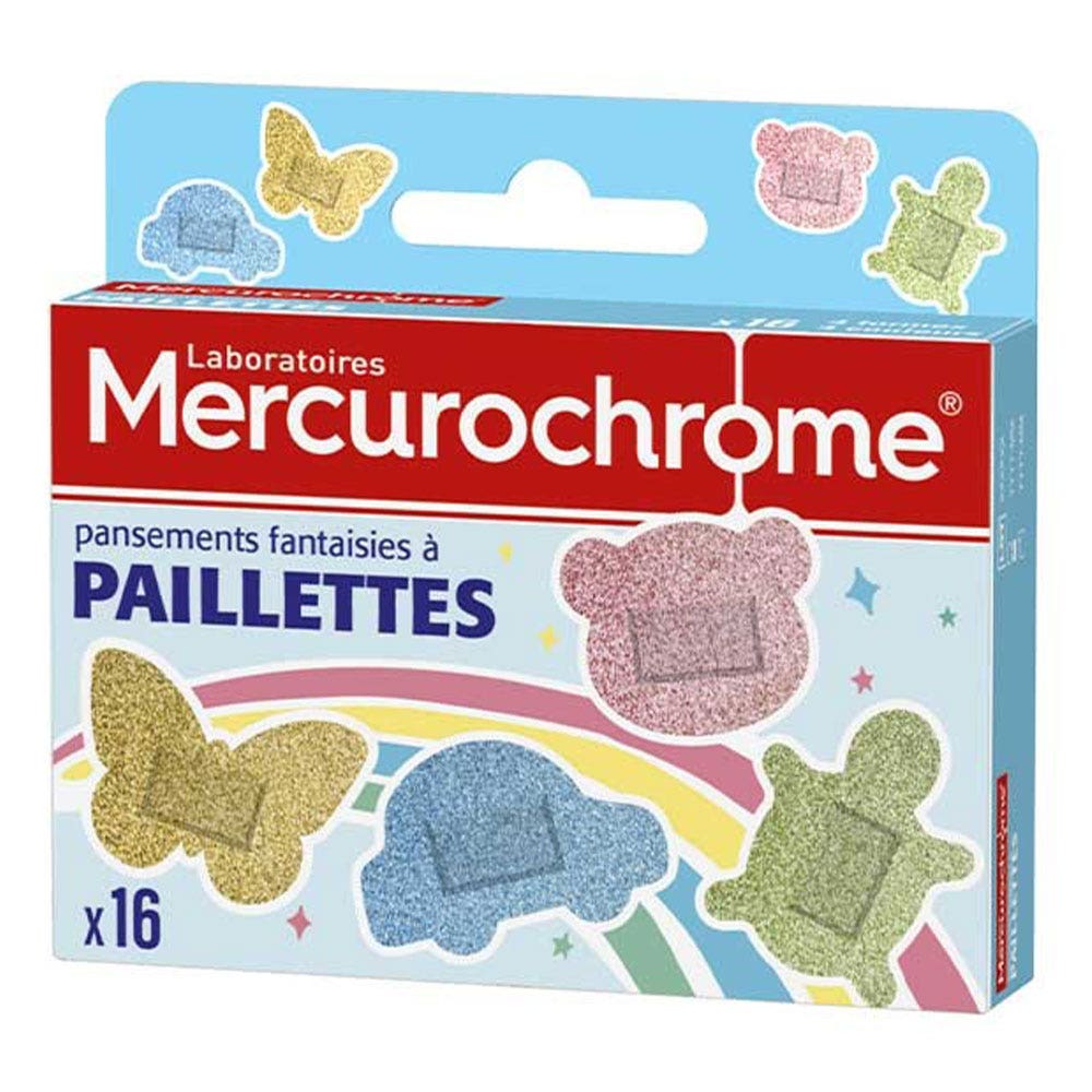 Mercurochrome Pansements Fantaisies à Paillettes x16