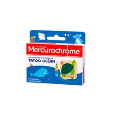 Mercurochrome Pansements Transparents Tatoo Ocean 2 Tailles x18
