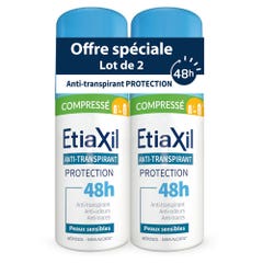 Etiaxil Anti-Transpirant Déodorant Compressé Protection 48h Peaux Sensibles 2x100ml