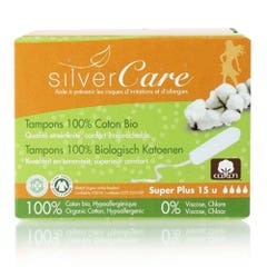 Silver Care Tampons super plus coton bio Sans applicateur x15