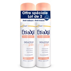 Etiaxil Déodorant Spray Douceur 24h Peaux Sensibles 2x150ml