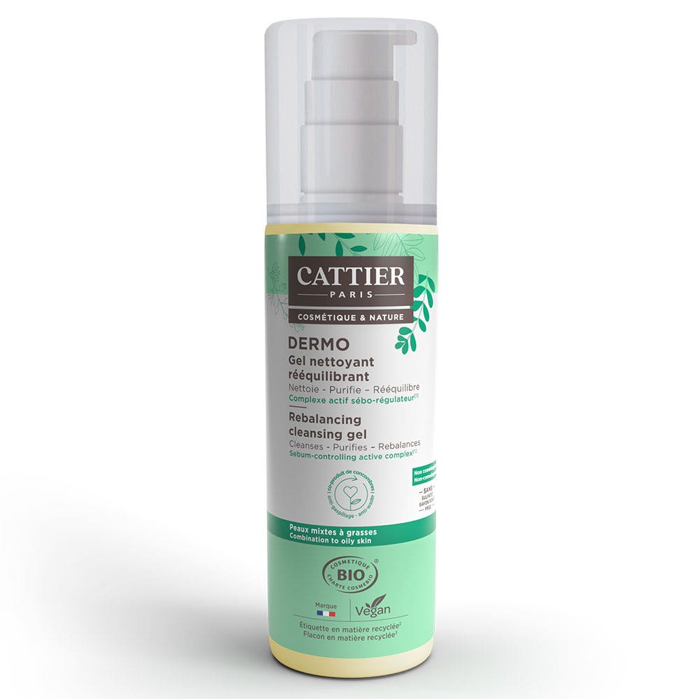 Cattier Dermo Gel Nettoyant Rééquilibrant Peaux mixtes à grasses 200ml