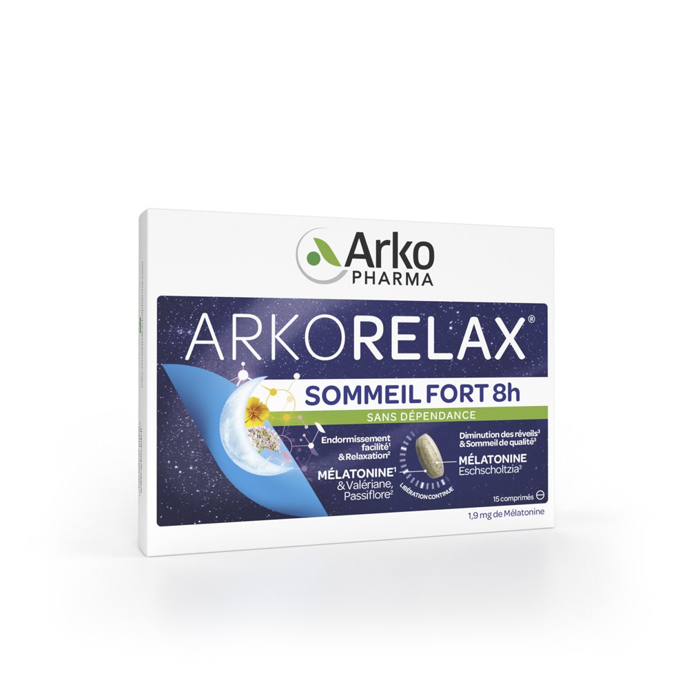 Arkopharma Arkorelax Sommeil Fort 8H 1.9mg Mélatonine 15 comprimés