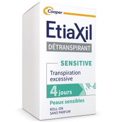 Etiaxil Detranspirant Déodorant Roll-on Sensitive Transpiration Excessive Peaux Sensibles 15ml