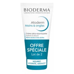 Bioderma Atoderm Crème Ultra-Nourrissante Mains Sèches à Très Sèches 2x50ml