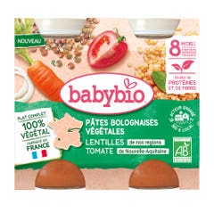 Babybio 100% Végétal Plat Complet Bio Dès 6 Mois Texture Lisse 2x200g