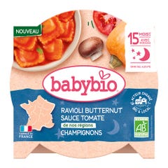 Babybio Ravioli Butternut Sauce Tomate Champignons Bio Dès 15 Mois Avec Morceaux 190g