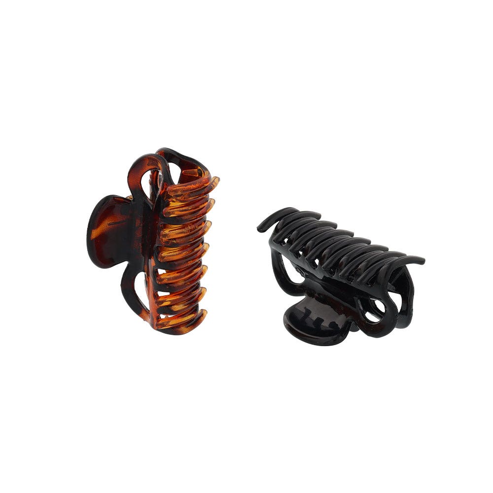 Estipharm Pince à Cheveux Petit Modèle Ecaille et Noir x2