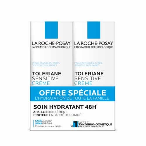 La Roche-Posay Toleriane Creme Soin Hydratant Apaisant Protecteur Sensitive 2x40ml